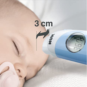 NUK Baby Flash Fever Thermometer, (Touchless Fever Measurement on the Forehead by Infrared Transmitter in Seconds, Hygienic