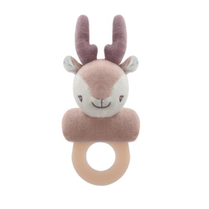 Teether with soft rattle-deer