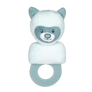 Teether with soft rattle-bear