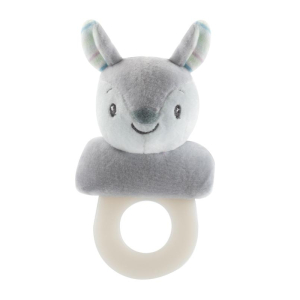 Teether with soft rattle-squirrel